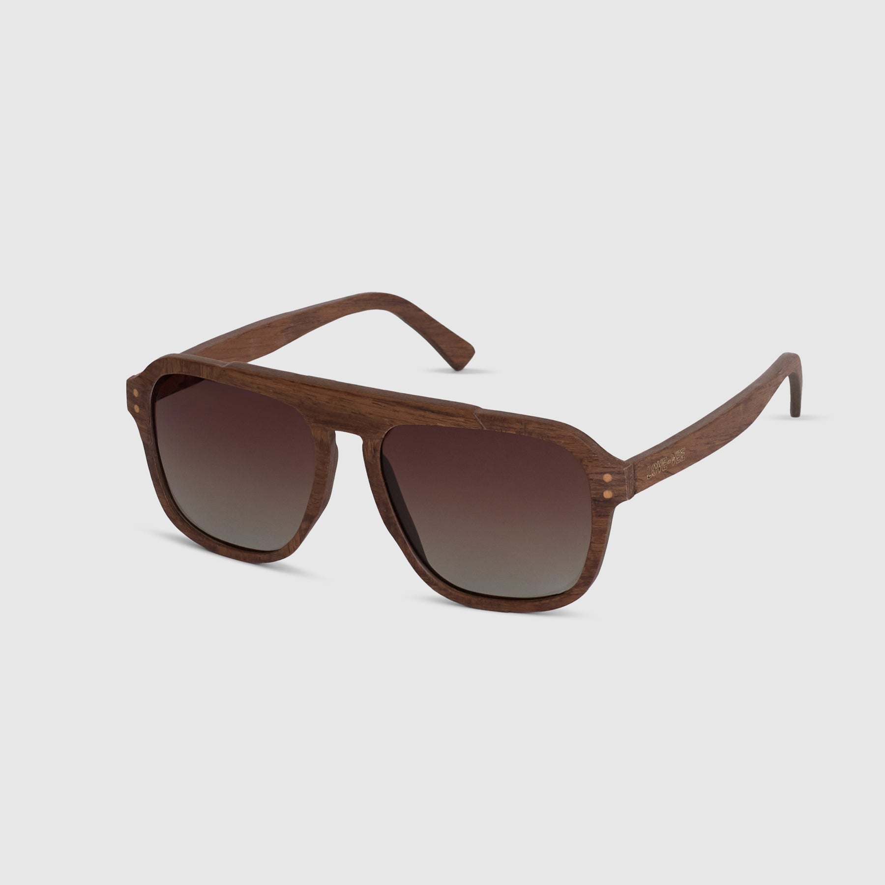 Aspen | Brown Oak Retro-Squared  Sustainable Sunglasses