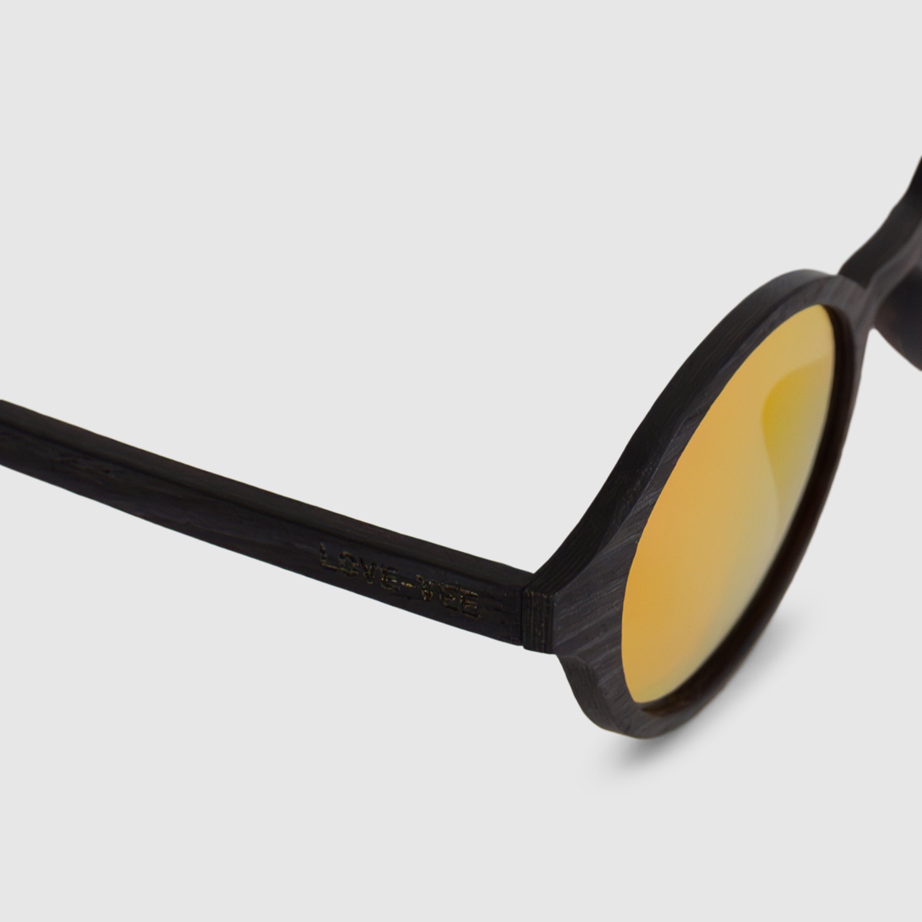 Laurel Dark Wood Round Sunglasses - Frame Detail