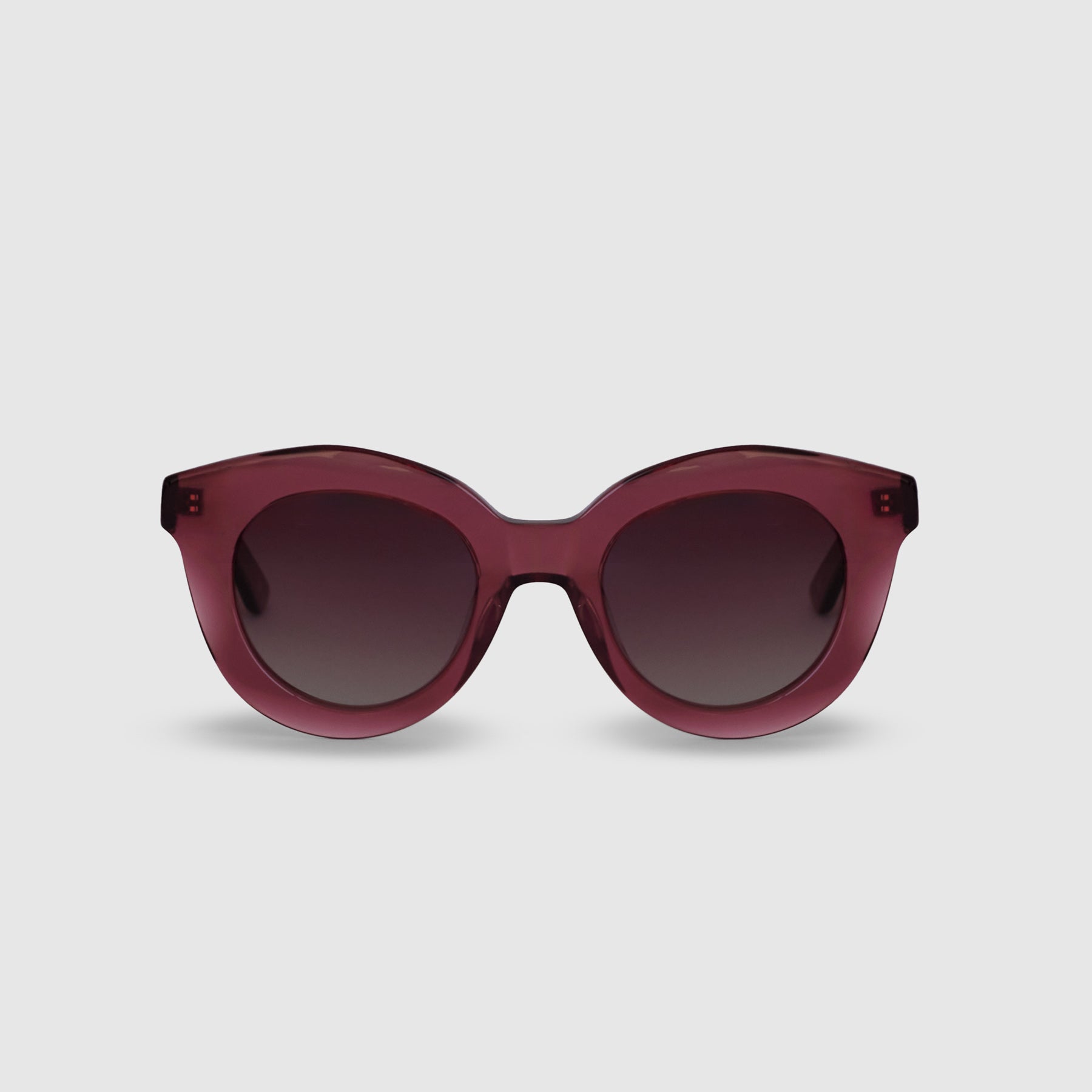 Paris | Bio-Acetate Burgundy Round Sunglasses Front