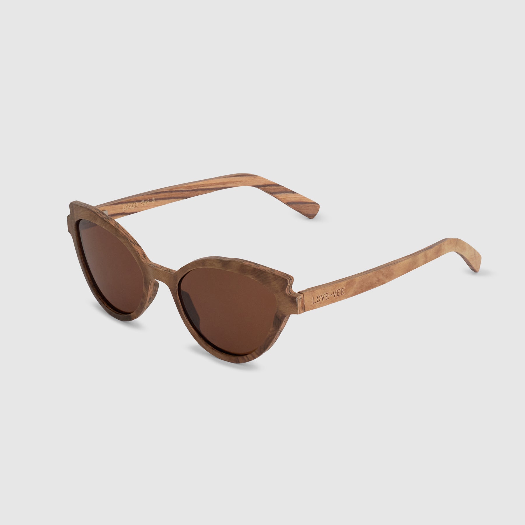 Van der Woodsen | Light Brown Wood Sunglasses Side