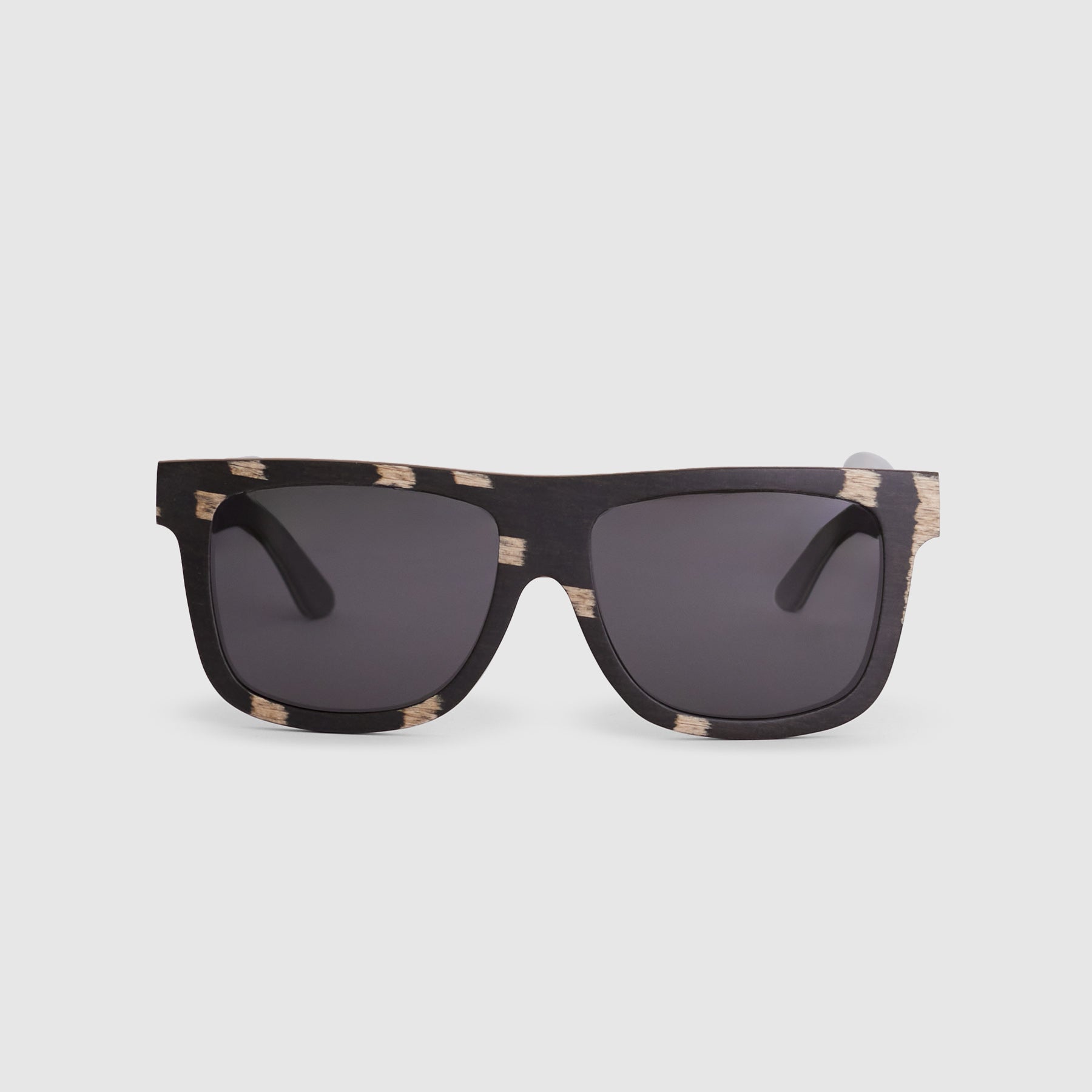Willow | Retro-Squared Black Dot Wood Sunglasses Front