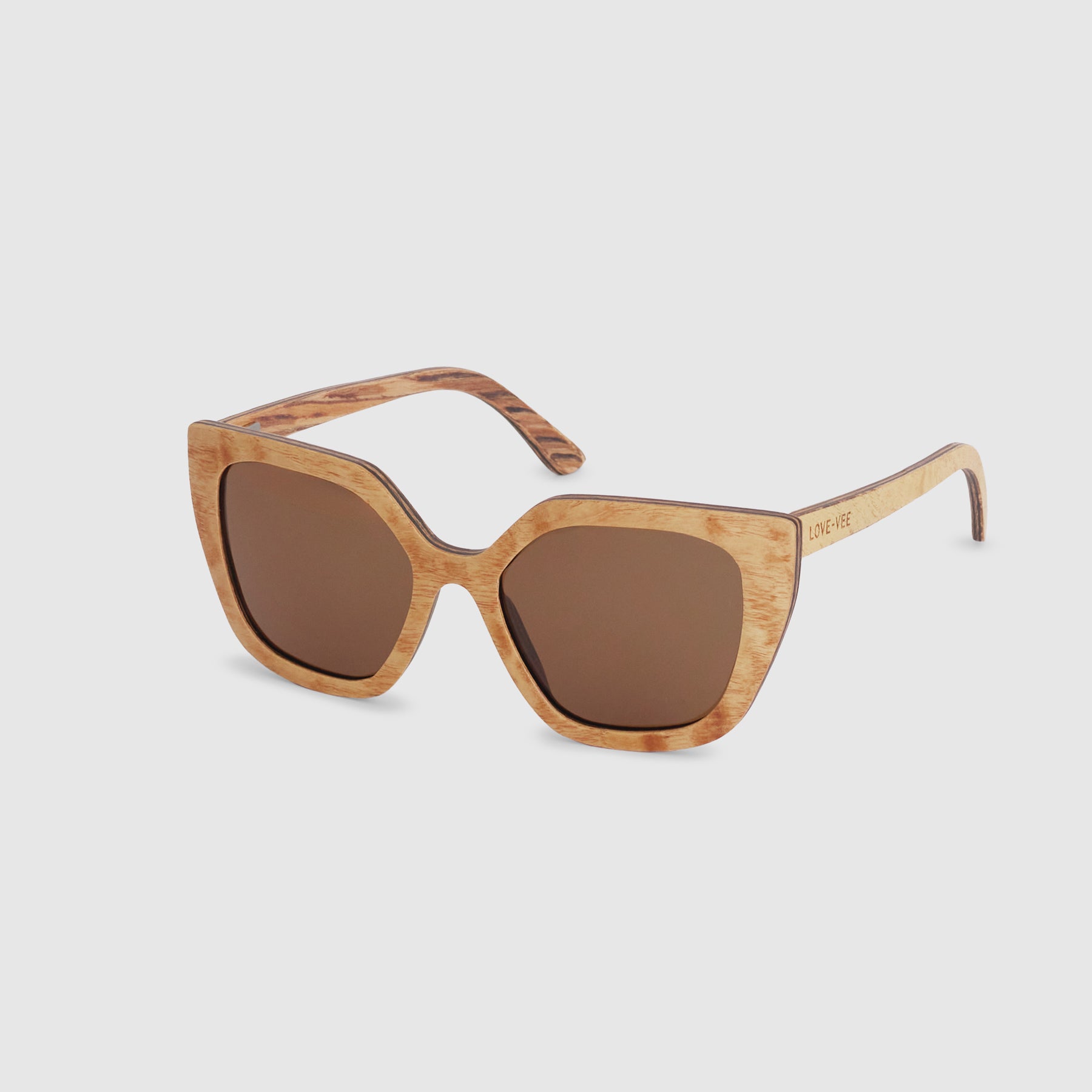 Juniper | Burl Wood Cat-Eye Sunglasses Side