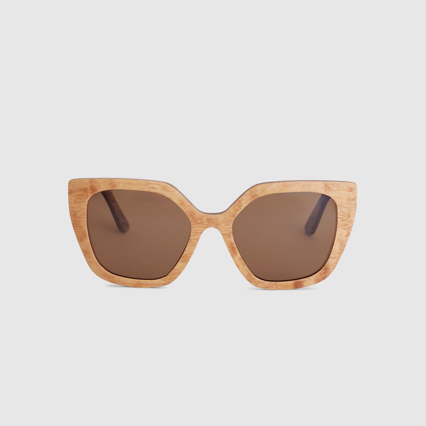 Juniper | Burl Wood Cat-Eye Sunglasses Front