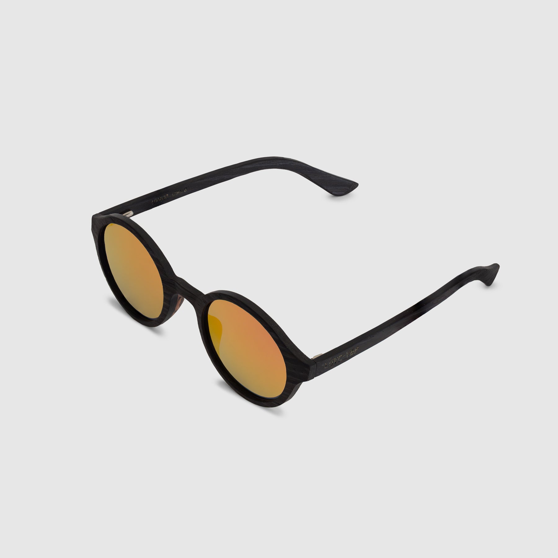 Laurel Dark Wood Round Sunglasses - Side View