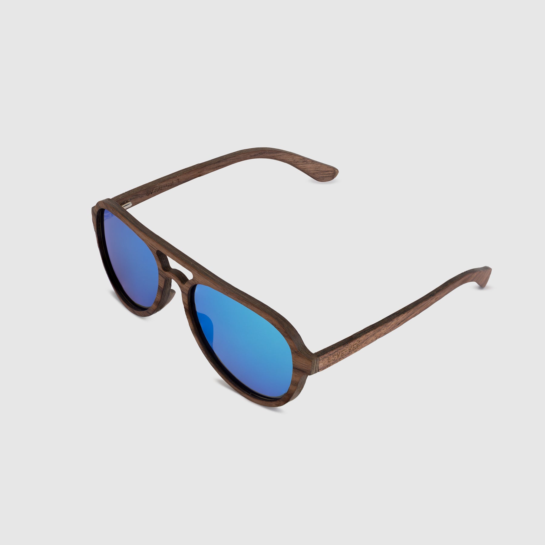 Ocea Dark Wood Aviator Sunglasses Side View