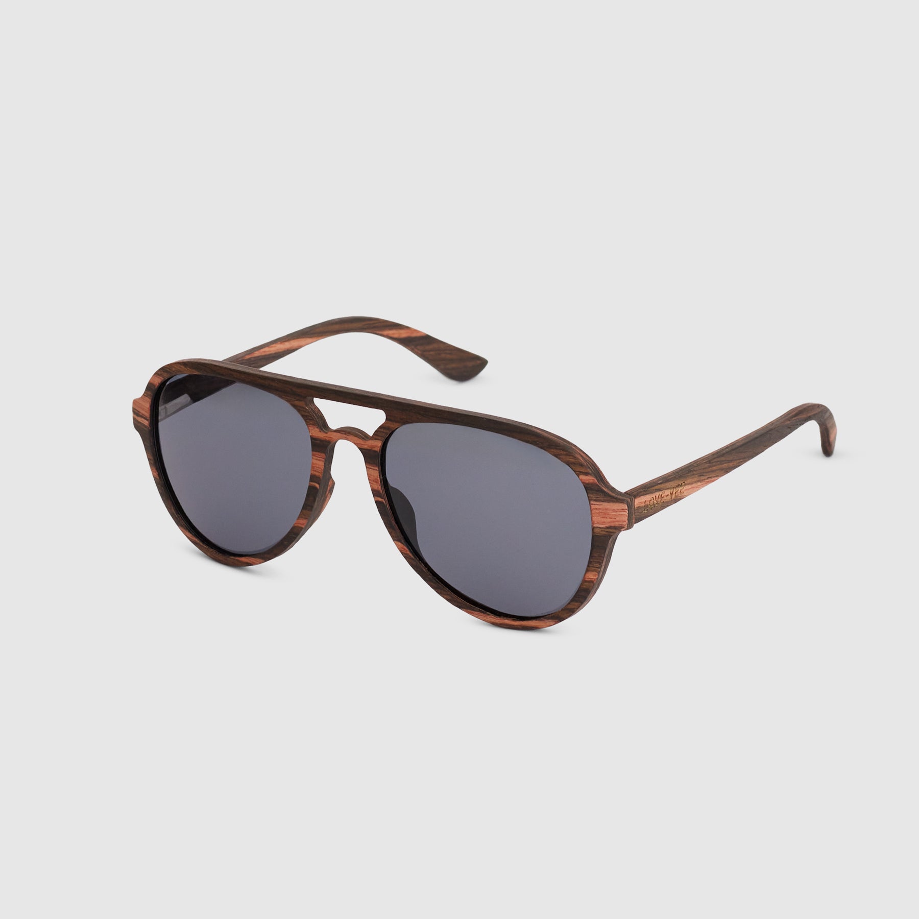 Ocea | Dark Wood Aviator Sustainable Sunglasses Side