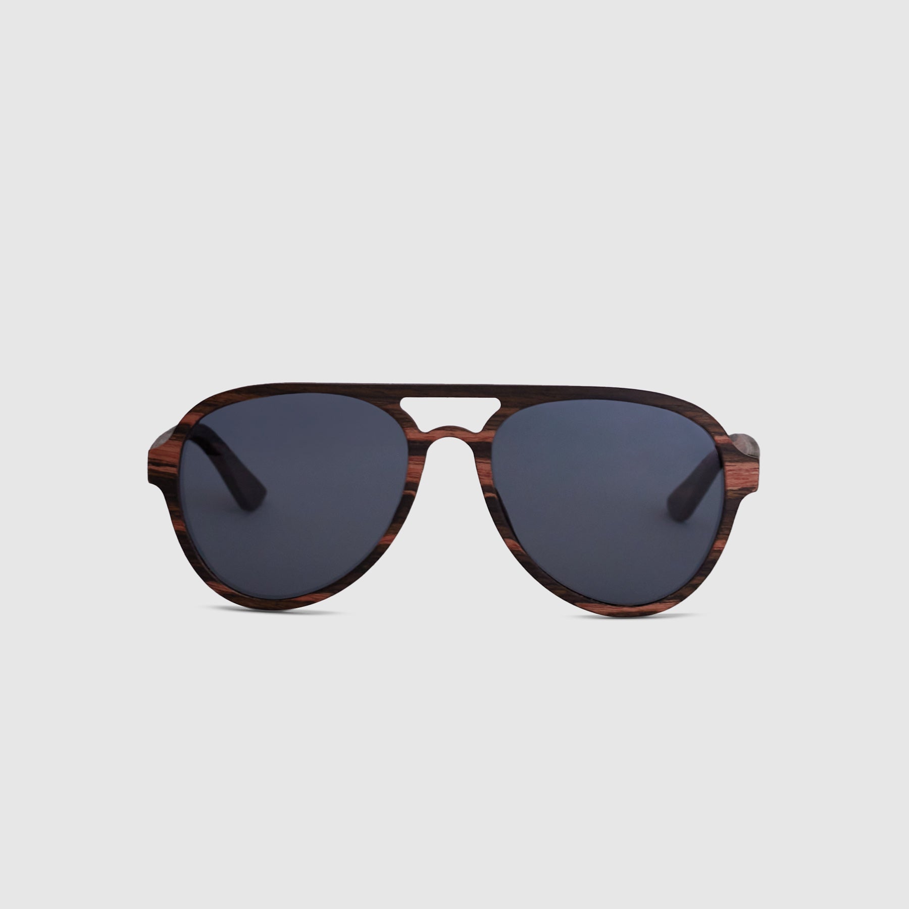 Ocea | Dark Wood Aviator Sunglasses Front