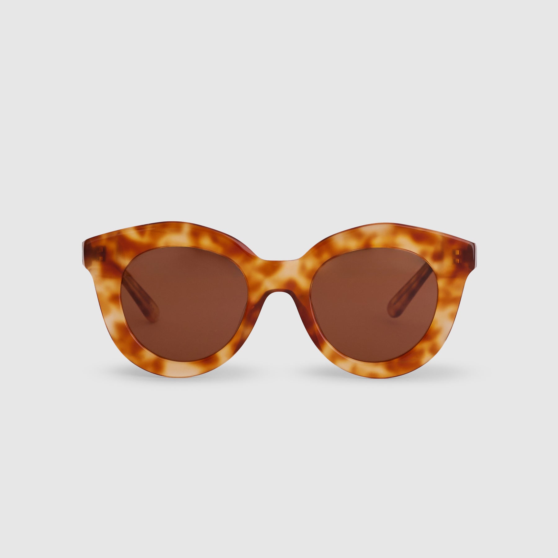 Paris | Bio-Acetate Intense Tortoiseshell Round Sunglasses Front