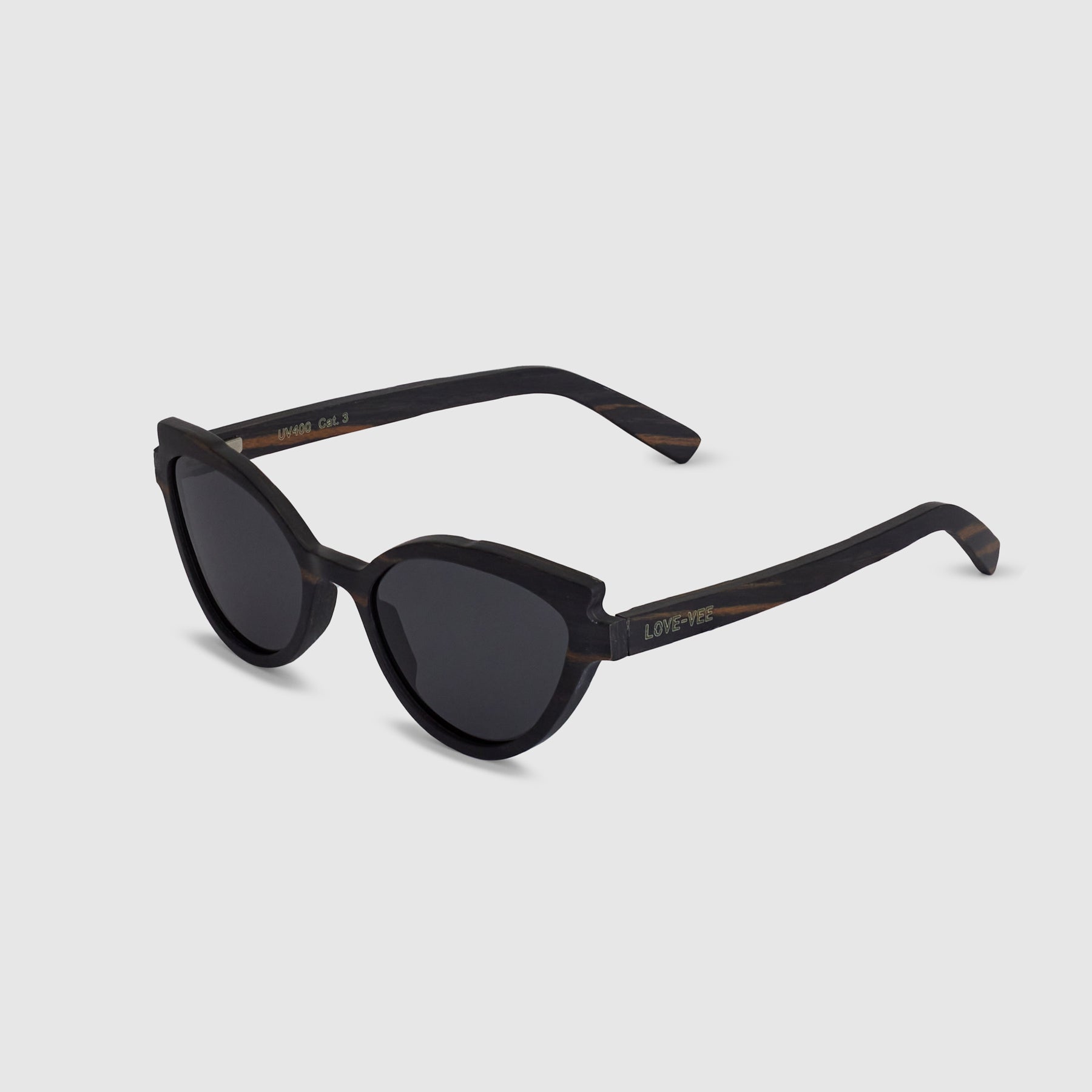 Van der Woodsen | Black & Ebony Wood Sunglasses Side